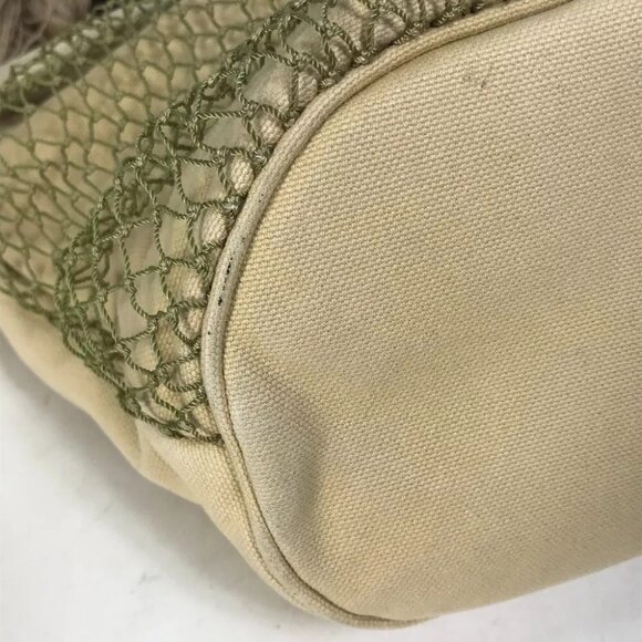 CHANEL CC Mark Clover Flower fish bag net bag Tote Bag Shoulder Bag Canvas Beige - Picture 7 of 16